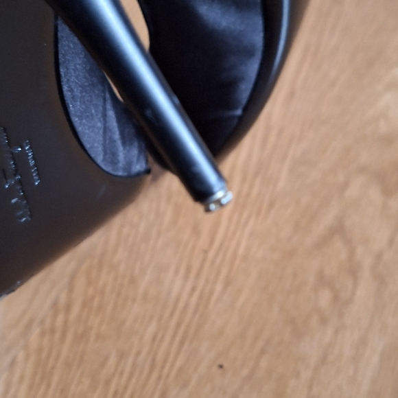 Salvatore Ferragamo "Societe" Black Satin Peep Toe Pumps - Size 11 B - Picture 8 of 15